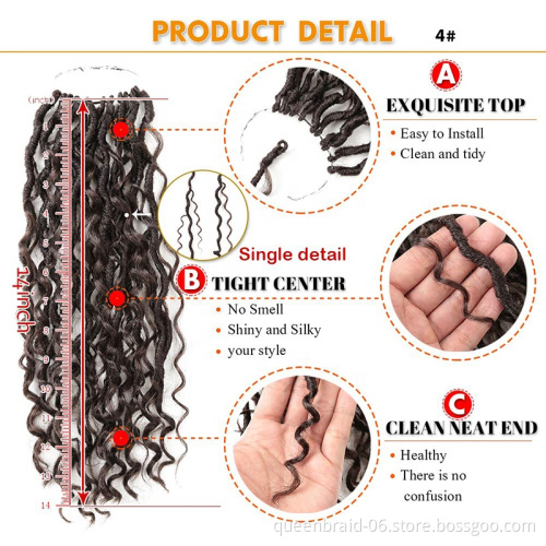 River Locs Crochet Braids Twist Hair Natural Deep Faux Locs Crochet Hair Braids Twist Pre-Looped Synthetic Hair Extension